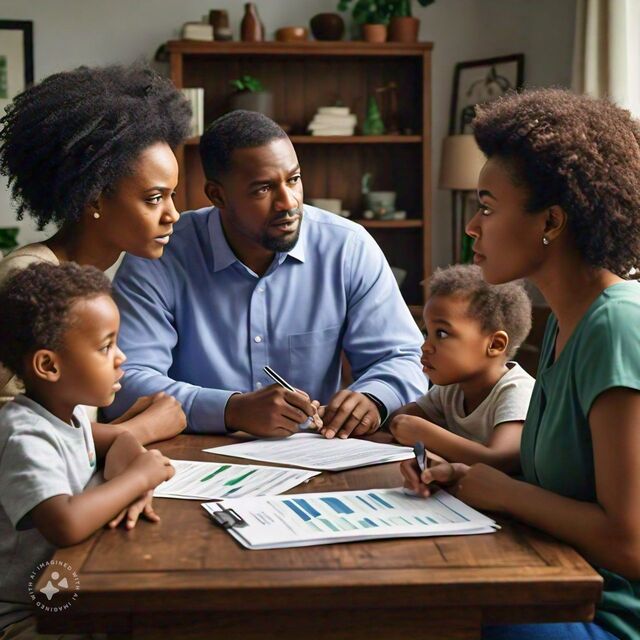 A family discussing life insurance options