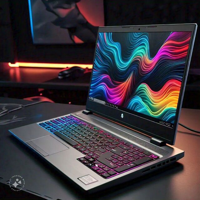 Top gaming laptop with RGB keyboard on a desk